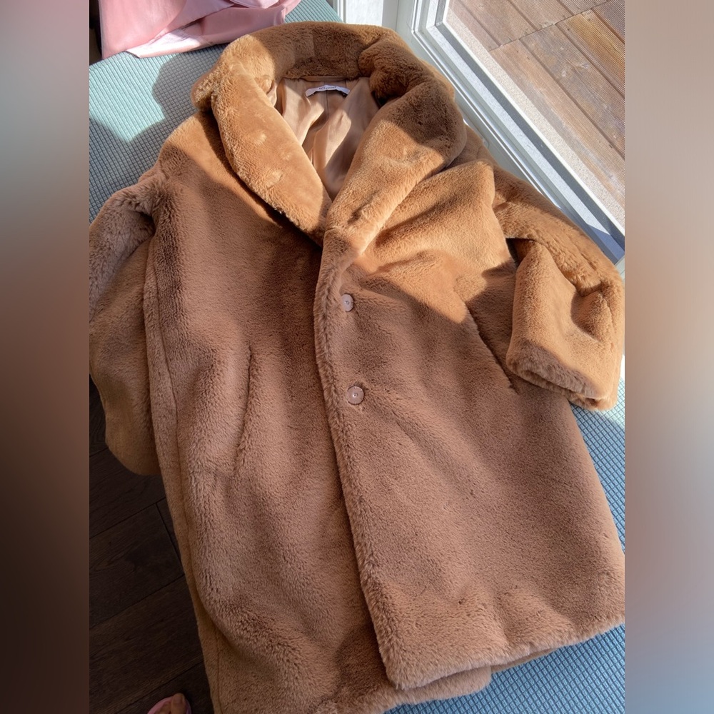 Intrend brown teddy coat furry jacket size US 2 IT 38 MINT CONDITION
